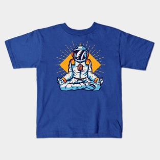 Meditating Astronaut Illustration // Outer Space, Inner Peace Kids T-Shirt